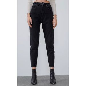 ZARA Black Denim Mom Jeans